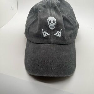Gray Skull Embroidered Cap
